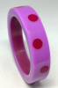 BB612 restored violet bakelite bangle with red dots